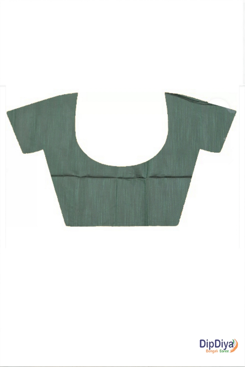 Dark Green Cotton Blended Paroni Embroidery Handloom saree (496)